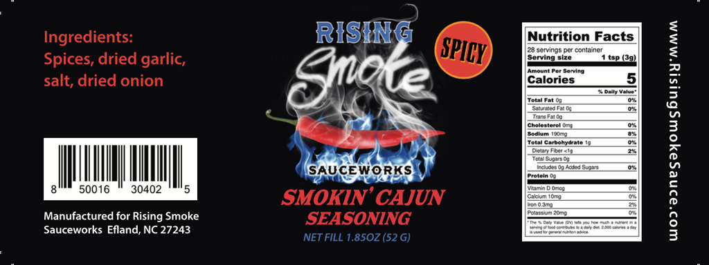 Smokin" Cajun Product Label