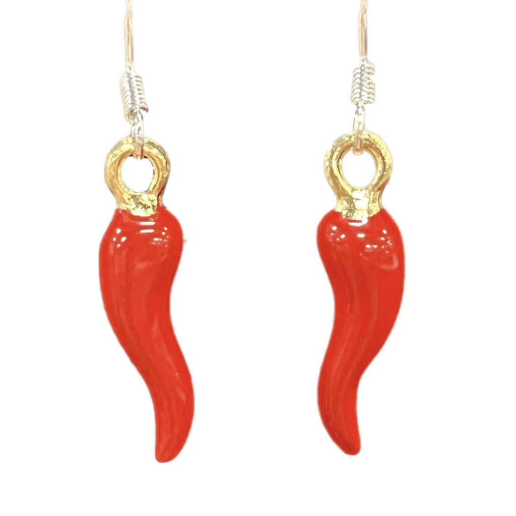 Chili Pepper Earrings.  Sterling Silver Ear Wires.