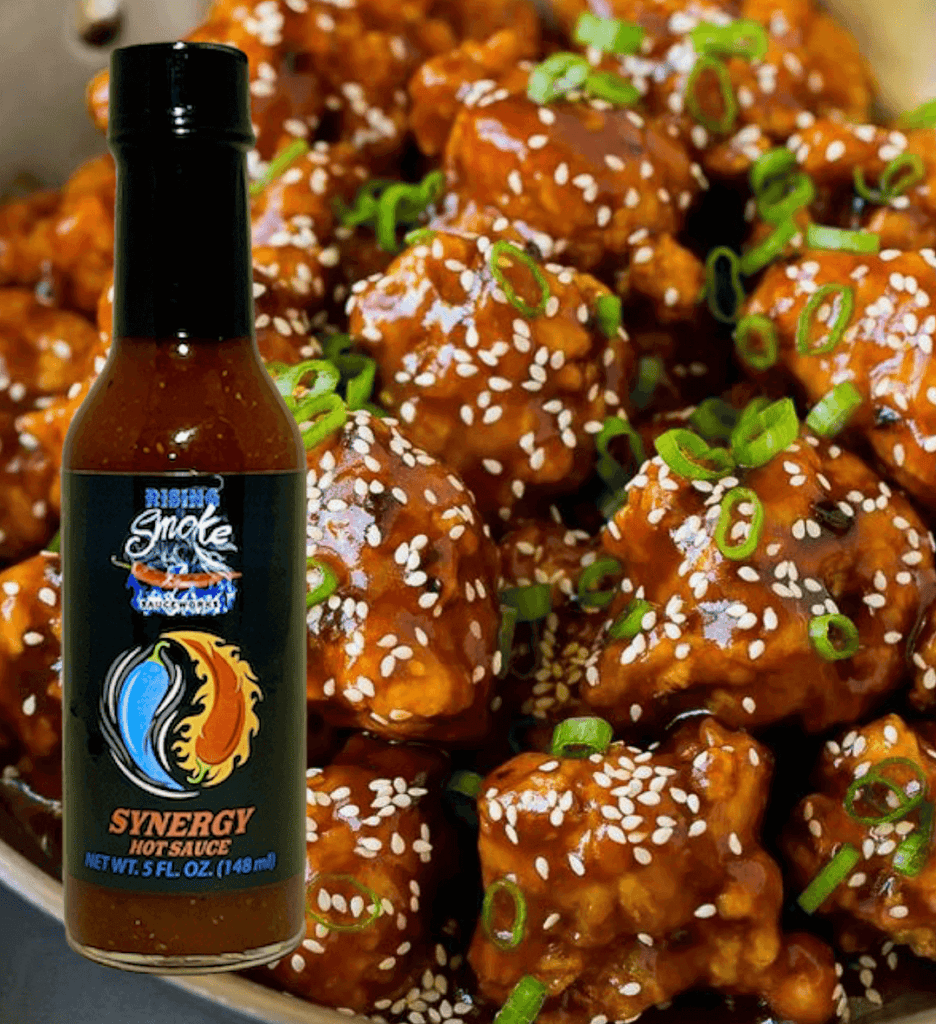 Synergy, award winning Asian flavored umami hot sauce.  All natural.  Gluten Free.