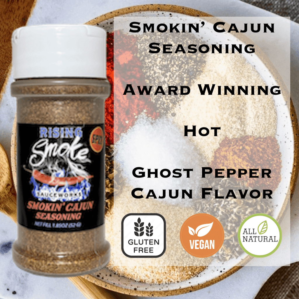 Smokin' Cajun ghost pepper seasoning. Gluten Free.  Award winning.