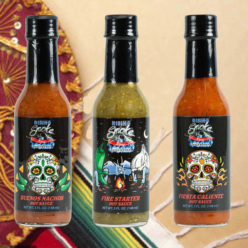 Taco Trio 3 pack Buenos Nachos Fire Starter Fiesta Caliente.  All award winning, gluten free, vegan.