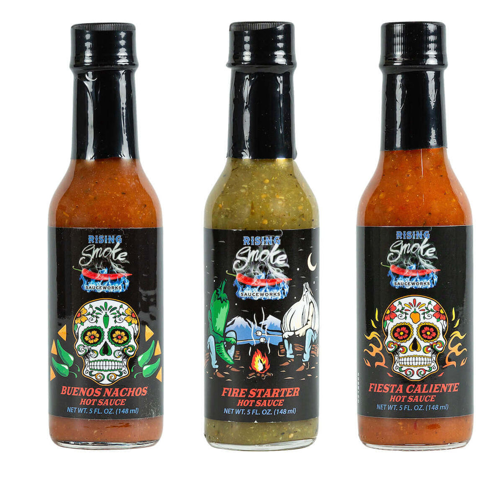 Taco Trio 3 pack Buenos Nachos Fire Starter Fiesta Caliente.  All award winning, gluten free, vegan.